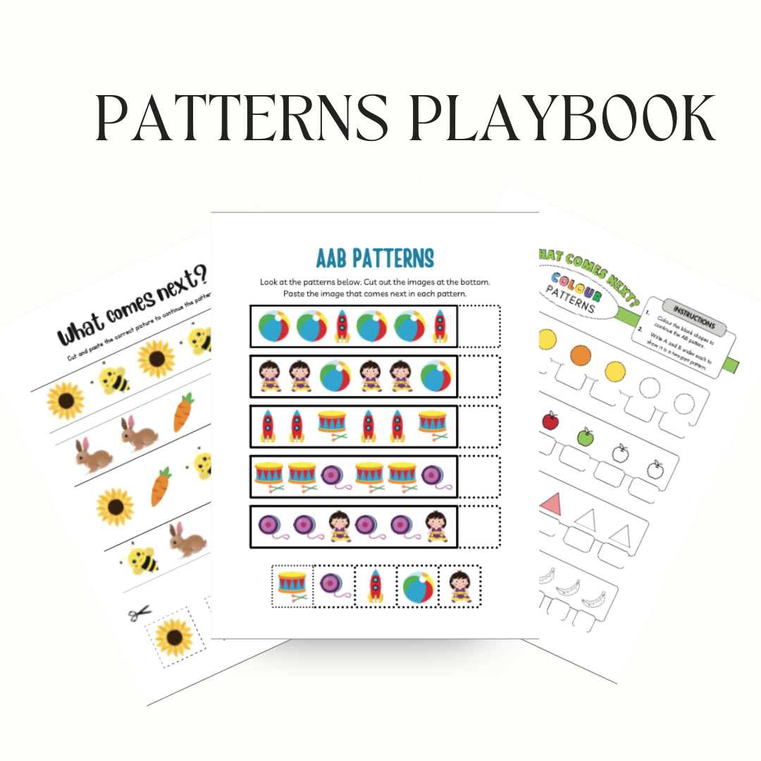 Pattern Play Workbook for Kids - Instant Download