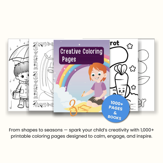 1,000+ Creative Coloring Pages for Kids - Instant Download
