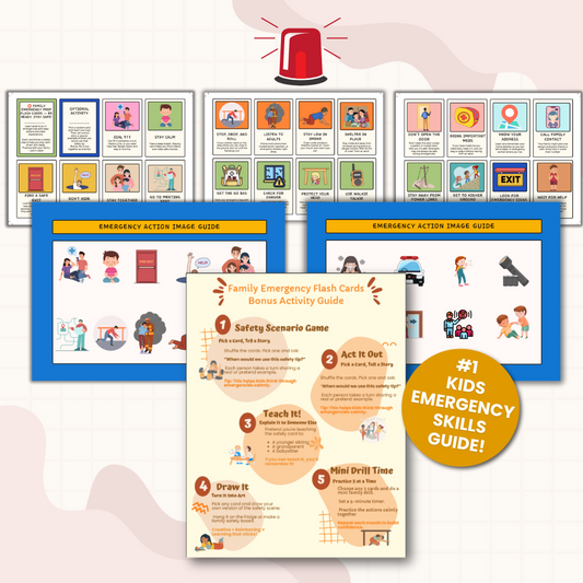 Family Emergency Readiness Flashcards For Kids