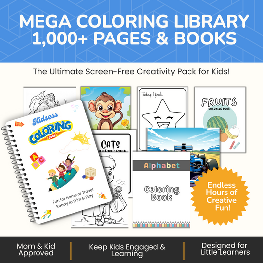 Mega Coloring Library: 1,000+ Pages & Books